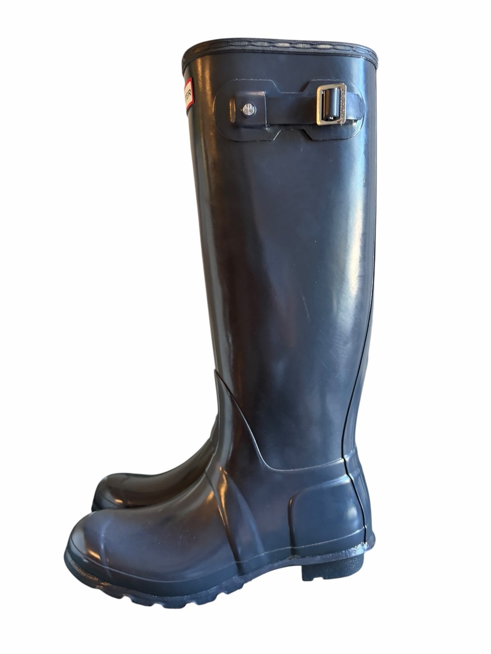 Hunter Original Tall Gloss Boots in Dark Slate Gray - 8 - Picture 4 of 11